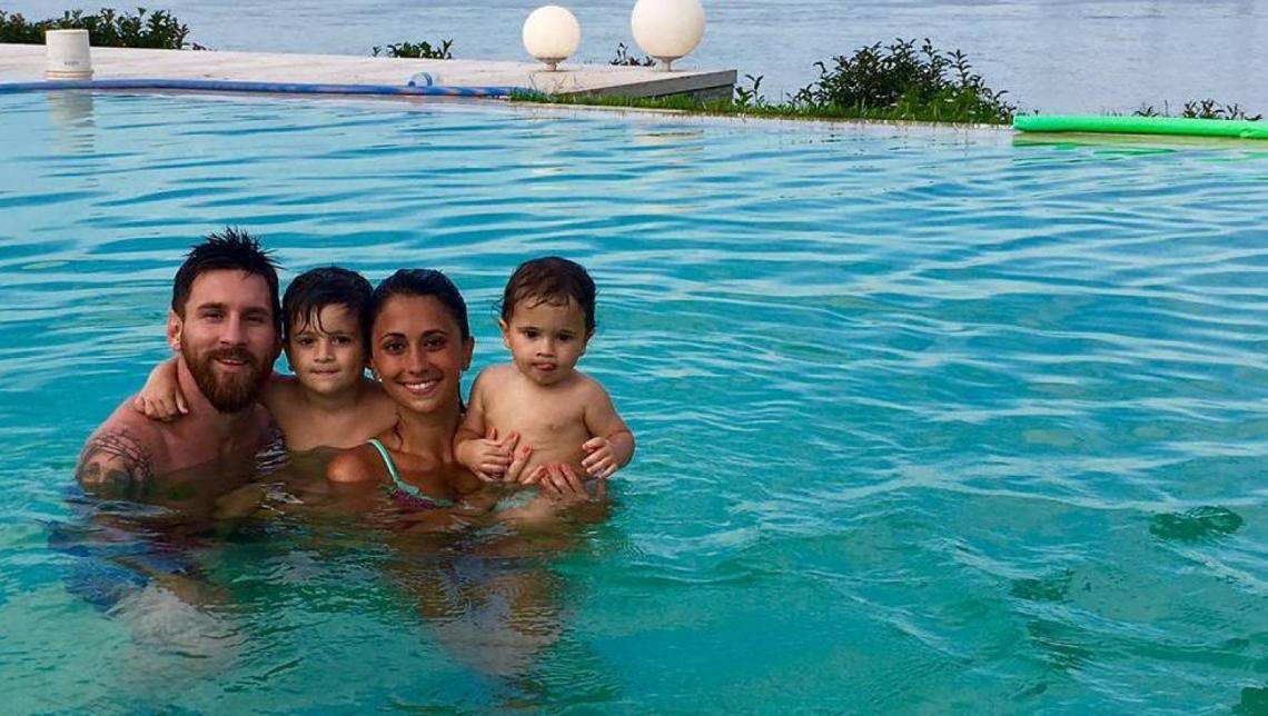 Imagen Messi, en Rosario, con su familia