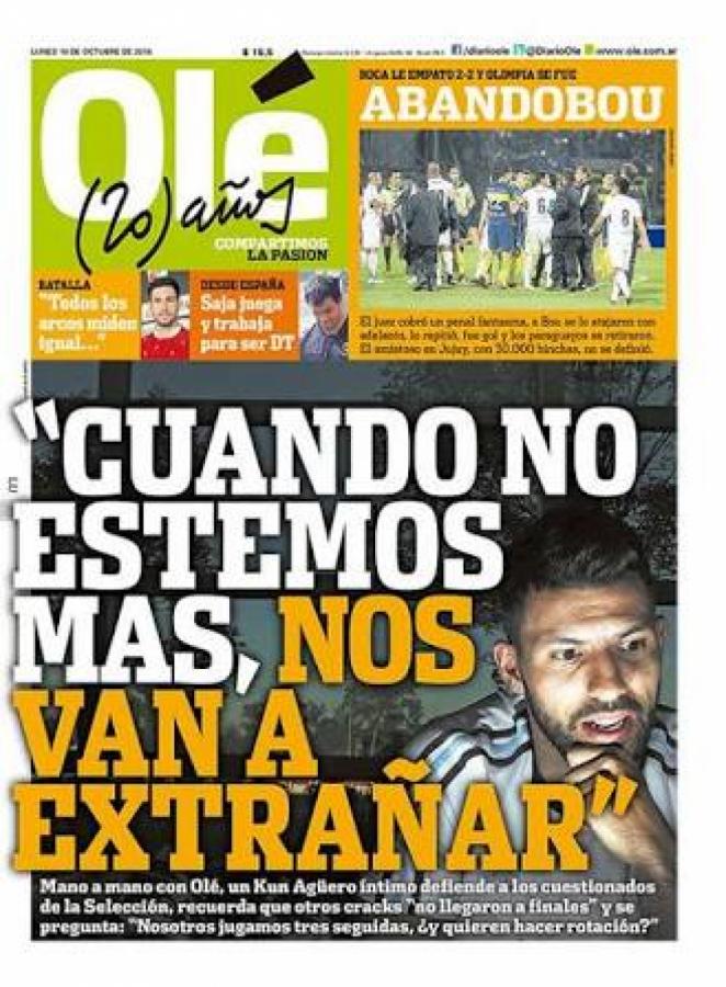 Imagen La tapa con la polémica frase del Kun