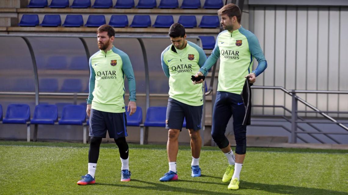 Imagen Messi, junto a Suárez y Piqué