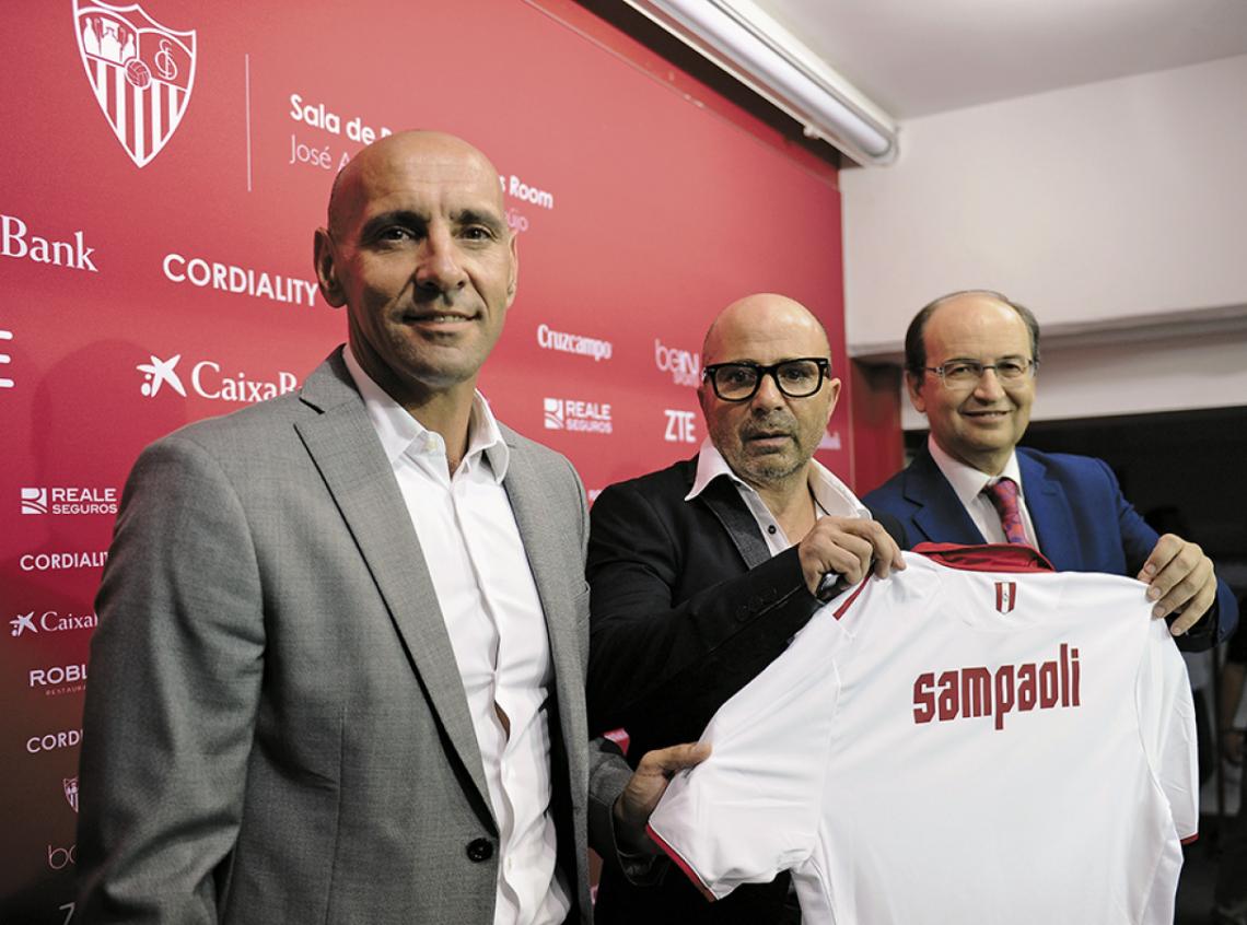Imagen Presentación de Sampaoli como DT del Sevilla.