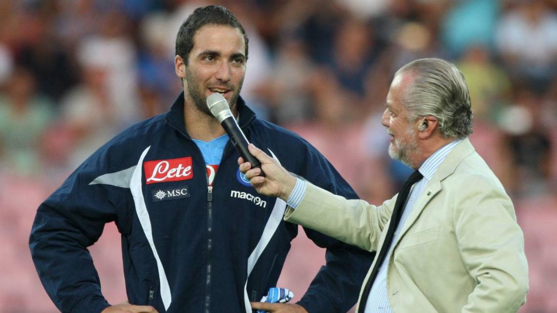 Imagen El Pipita y De Laurentiis, juntos en su etapa en Napoli