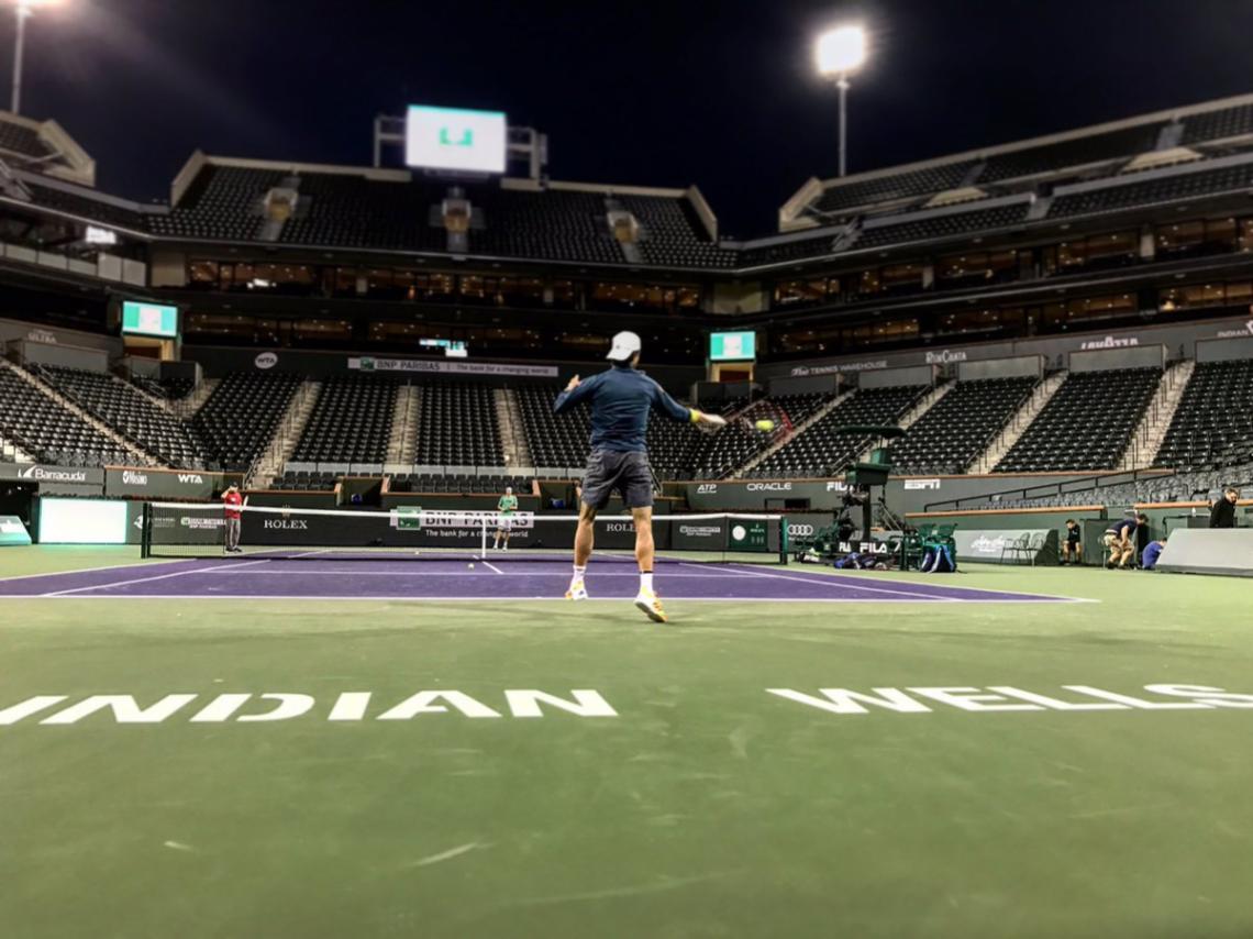 Imagen Mónaco, entrenando con John Isner