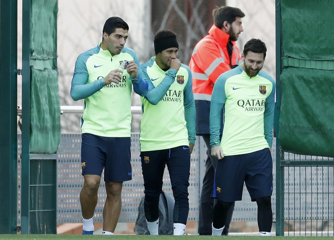 Imagen Messi, Suárez y Neymar, juntos.