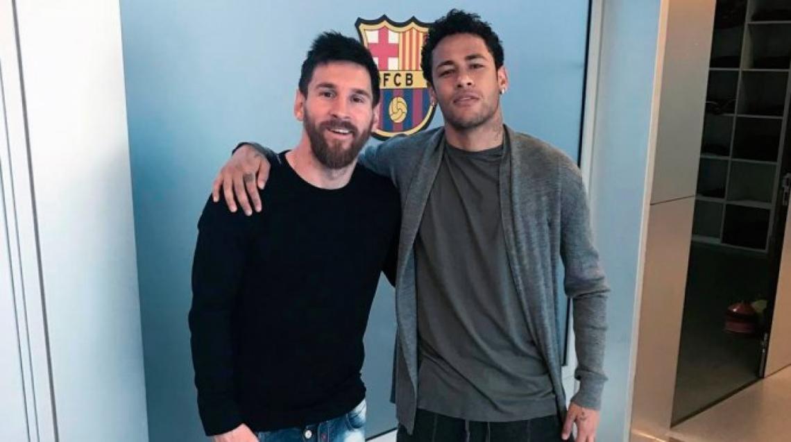 Imagen Neymar y Messi, juntos tras la práctica.
