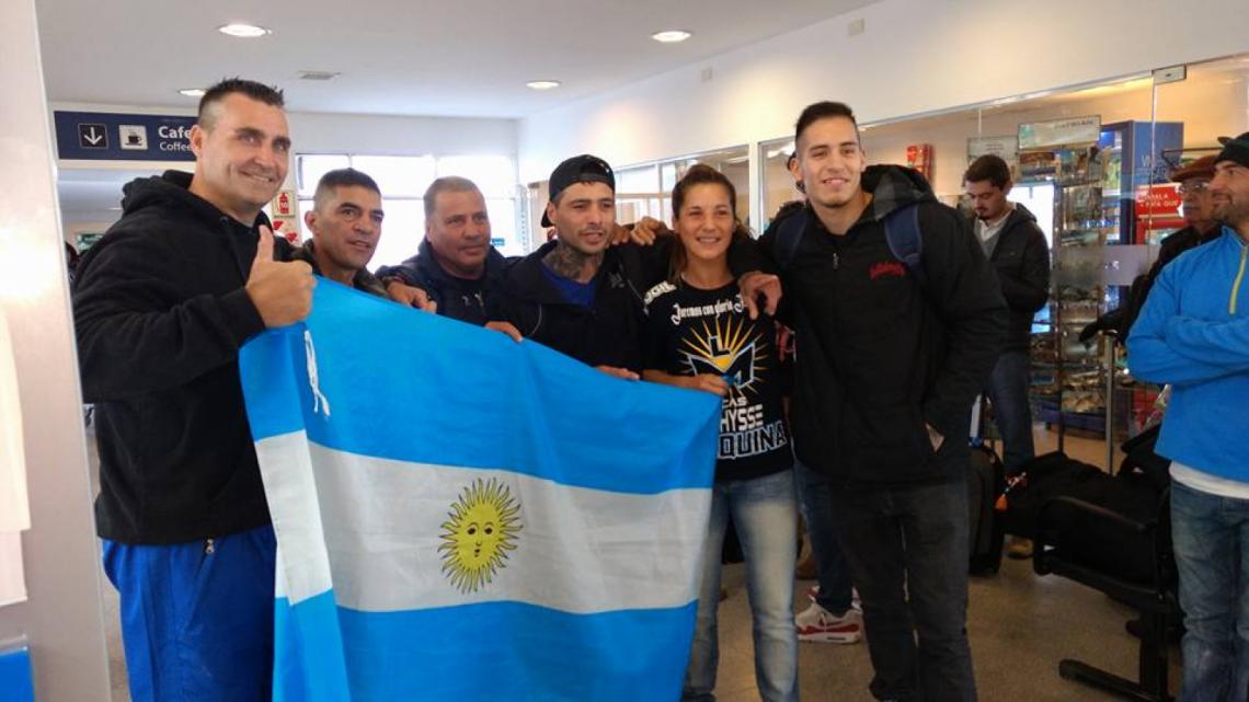 Imagen Matthysse, en el aeropuerto.