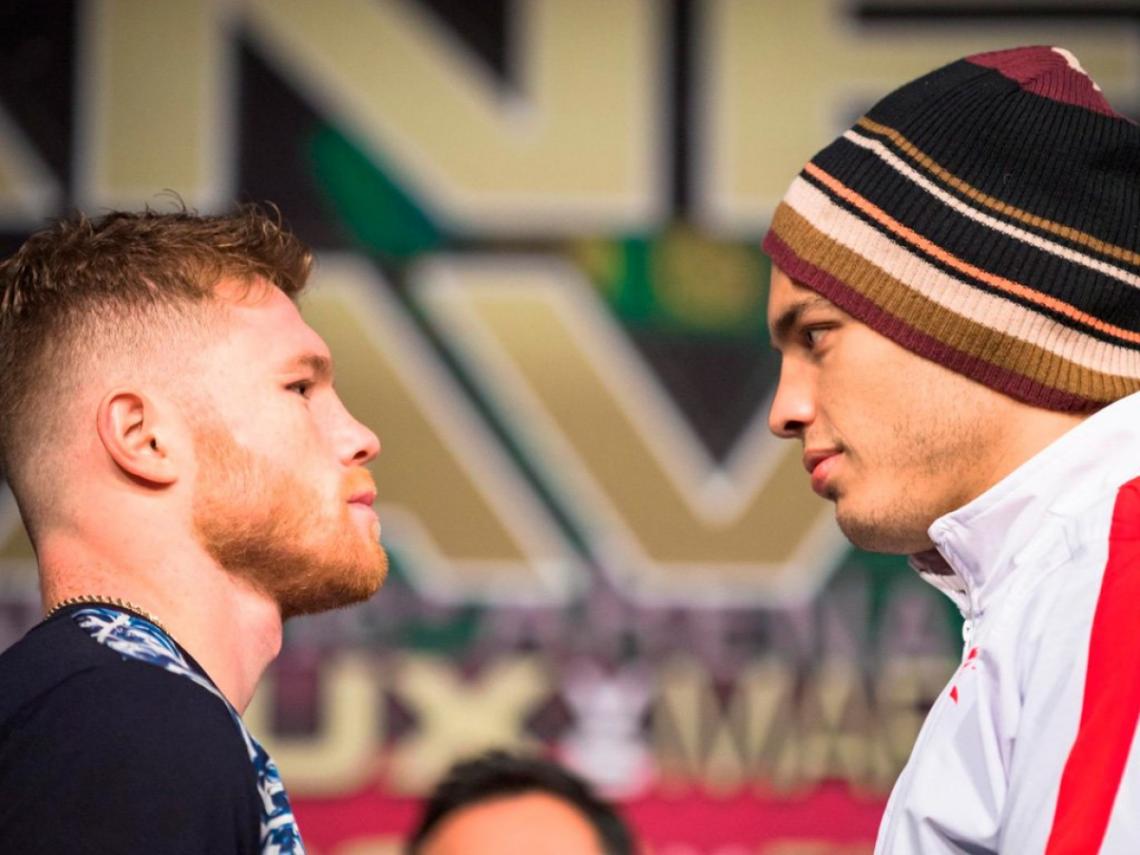 Imagen El Canelo y Chávez, cara a cara.