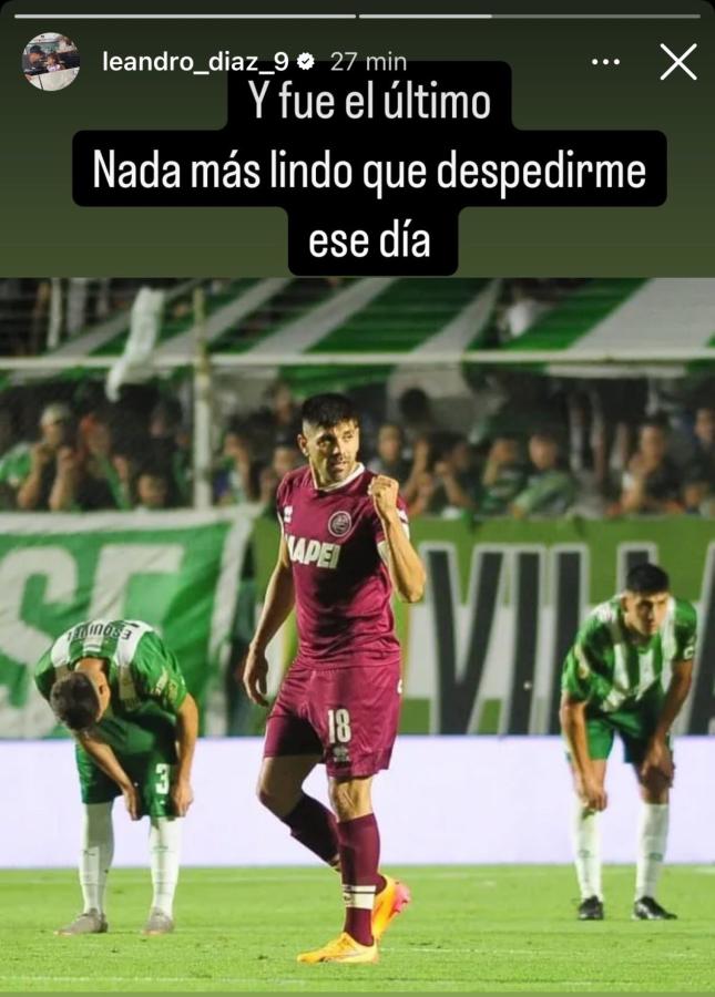 Imagen Leandro Díaz confirmó su salida de Lanús con esta historia.