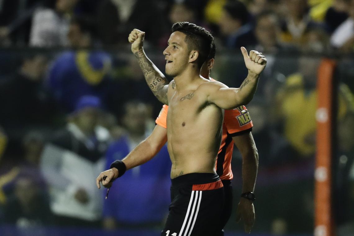 Imagen Driussi, festejando su gol en el Superclásico