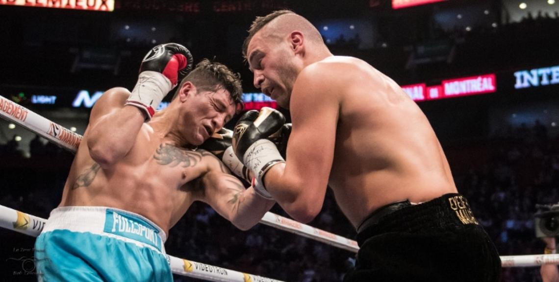 Imagen Ríos, durante su pelea con Lemieux