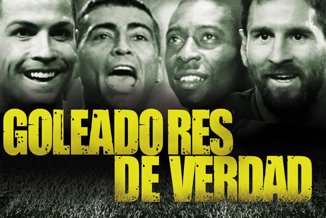 Imagen Cristiano Ronaldo, Romario, Pelé y Messi, cuatro de los máximos romperredes.