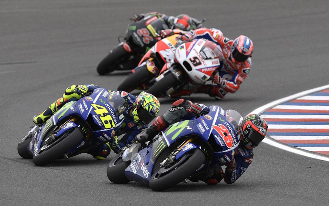 Imagen Las Yamaha 46 y 25, de Valentino y Viñales, se mostraron muy contundentes en el circuito de Termas.