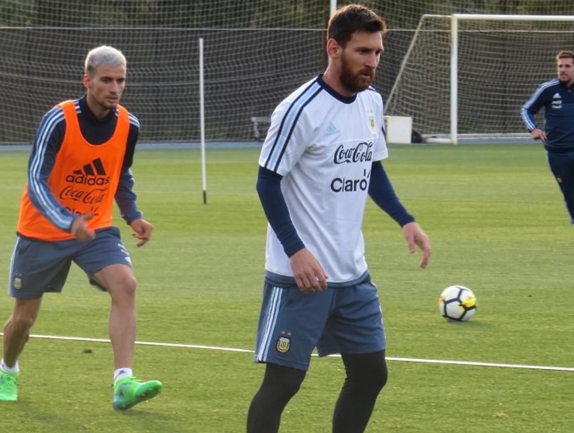 Imagen Messi, durante la práctica.
