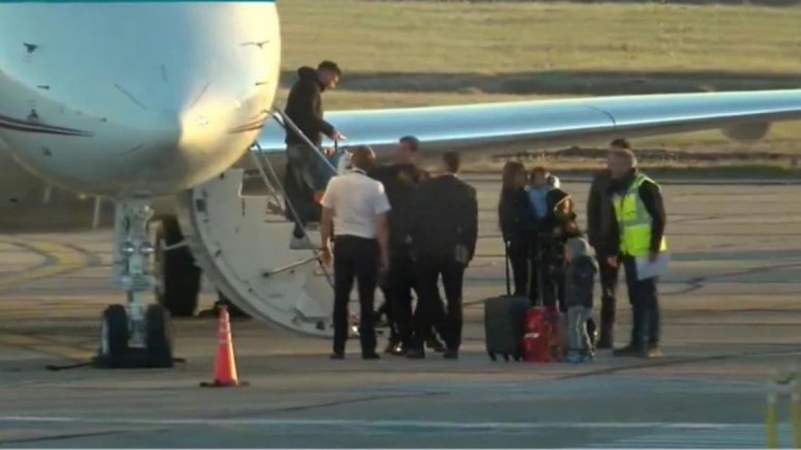 Imagen Messi, recién aterrizado en Rosario.