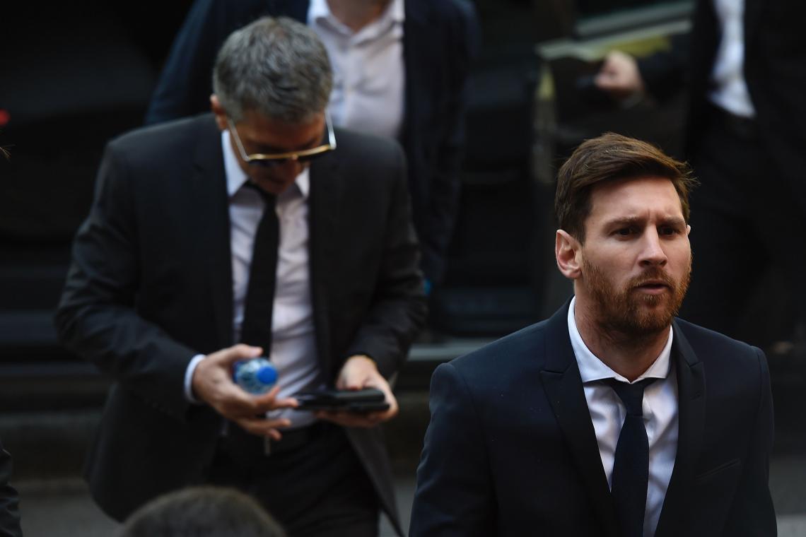 Imagen Messi, el año pasado, antes de declarar.