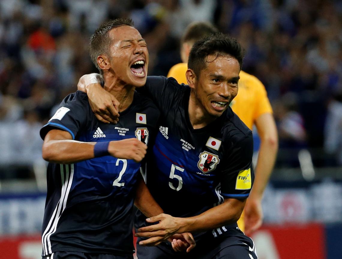 Imagen Los japoneses, festejando uno de los goles.