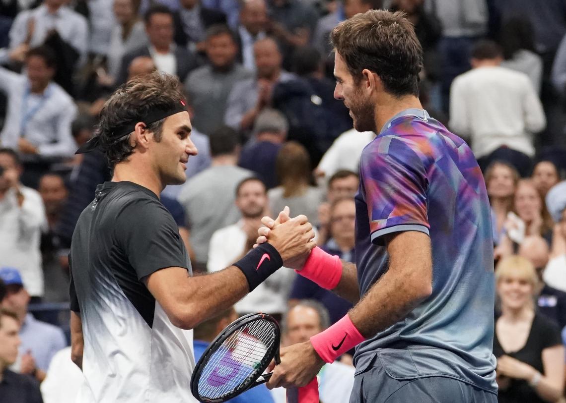 Imagen Delpo y Roger, saludándose después del partido.