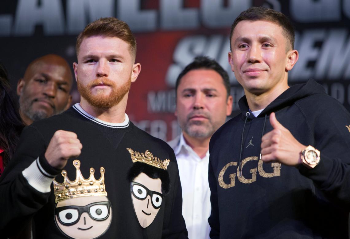 Imagen Álvarez y Golovkin se vieron las caras en la conferencia de prensa.