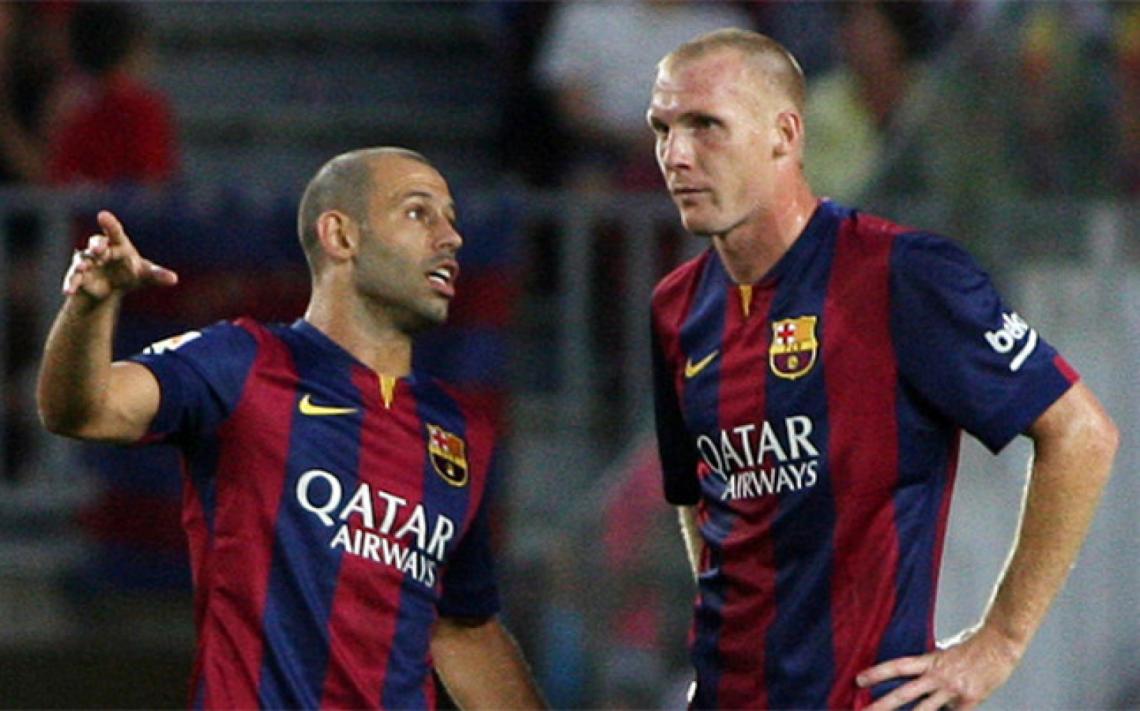 Imagen Mascherano y Mathieu, cuando jugaban juntos en el Barca.
