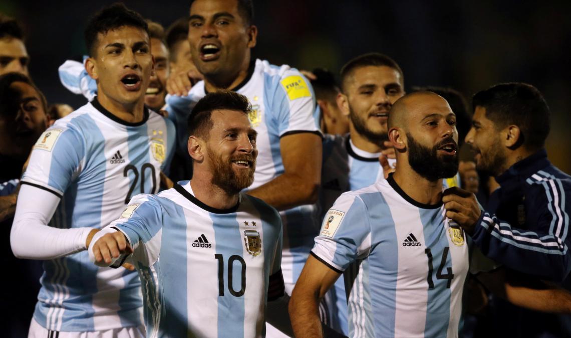 Imagen Los jugadores argentinos, festejando la clasificación.