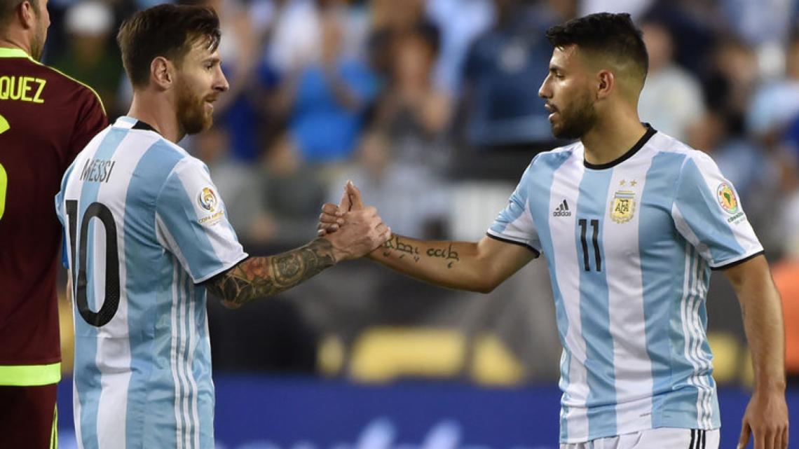 Imagen Messi y Agüero en la selección Argenitna. 