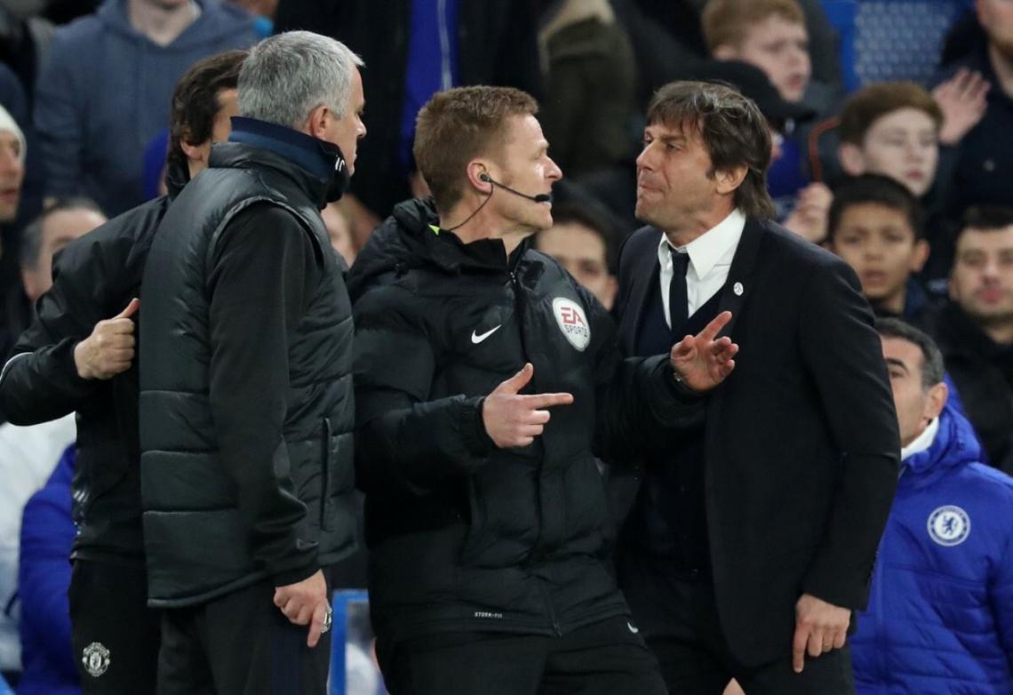 Imagen Conte y Mourinho, durante su pelea en marzo.