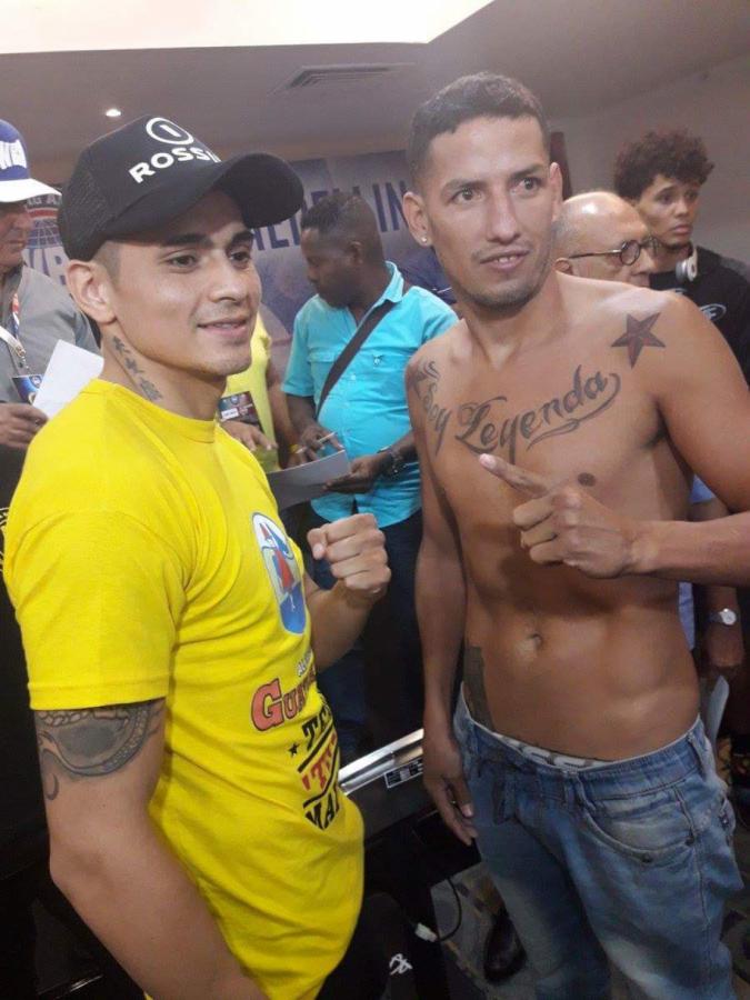 Imagen Maidana y Pérez, en el pesaje.