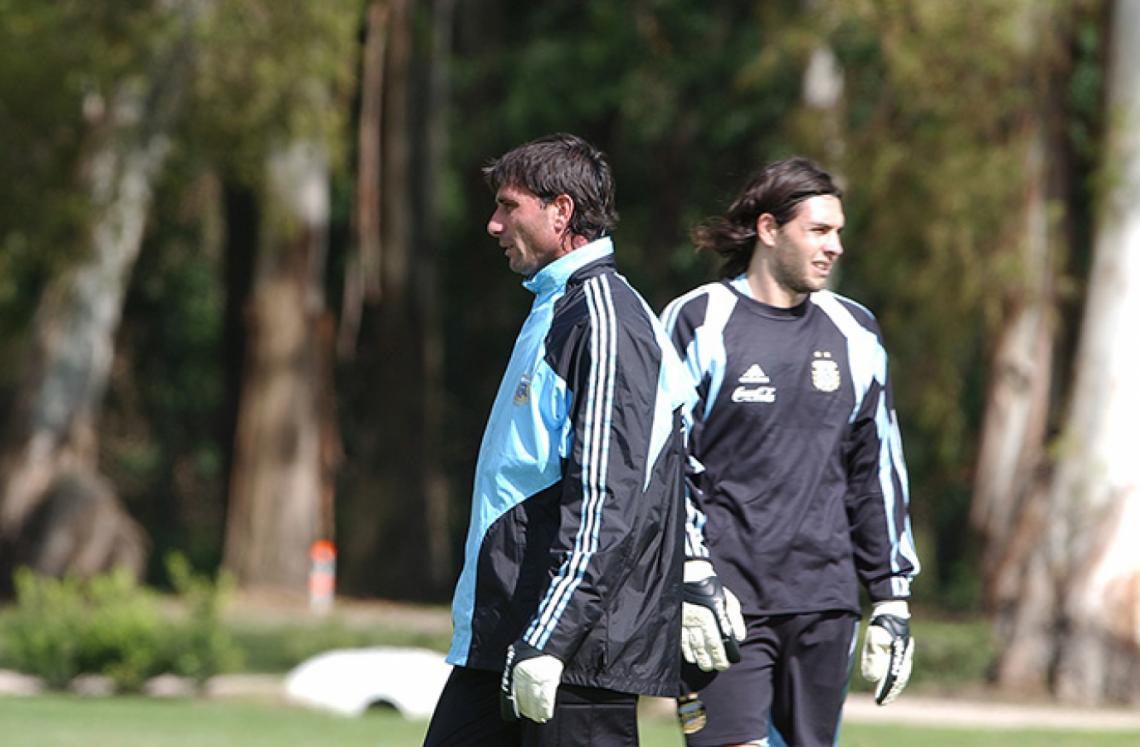 Imagen Con Abbondanzieri, en la Selección Mayor.