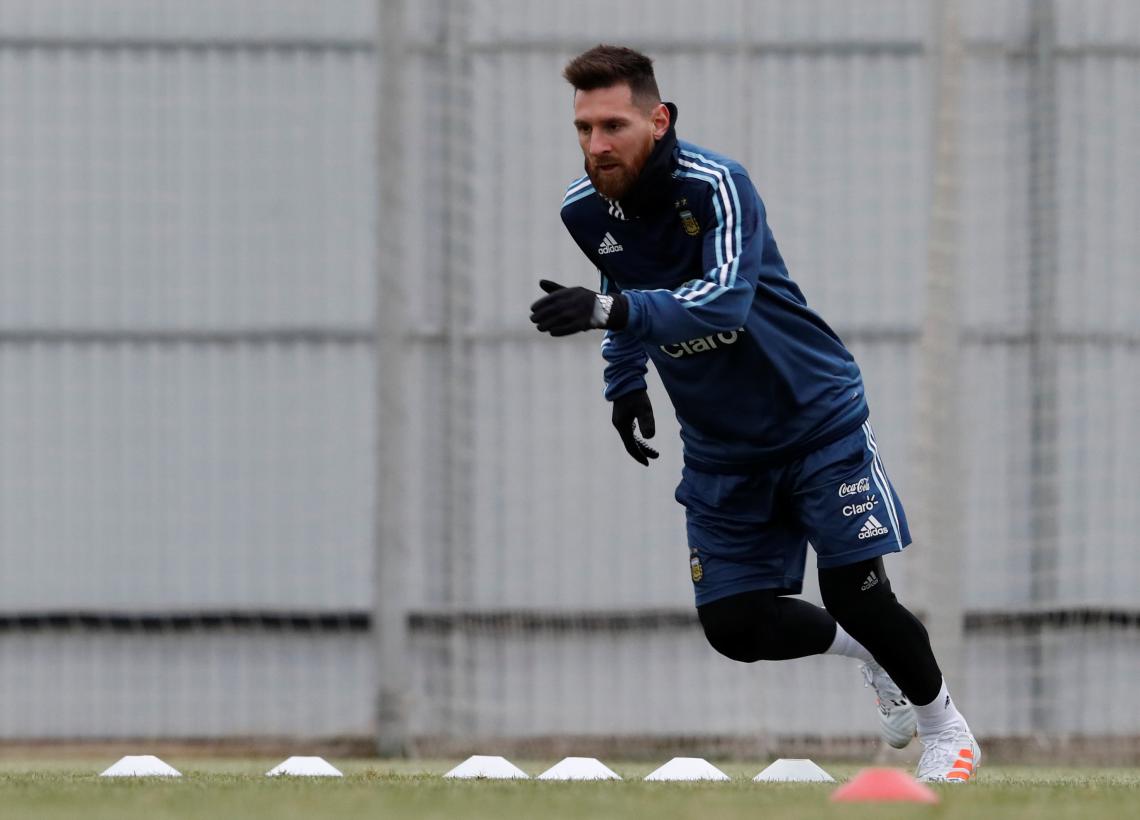 Imagen Messi, durante una práctica en Rusia.
