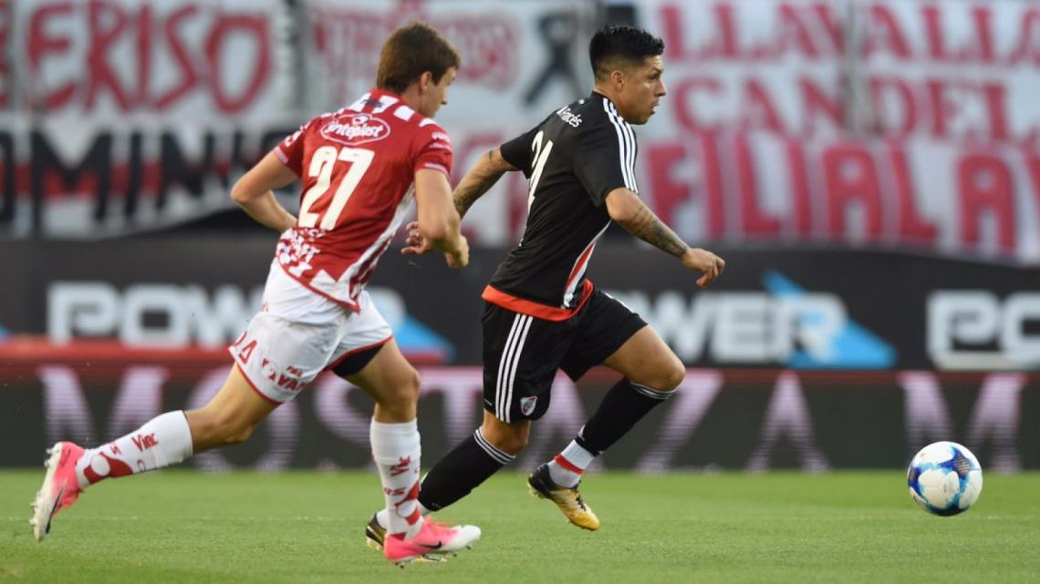 Imagen Enzo Pérez, durante el partido ante Unión.