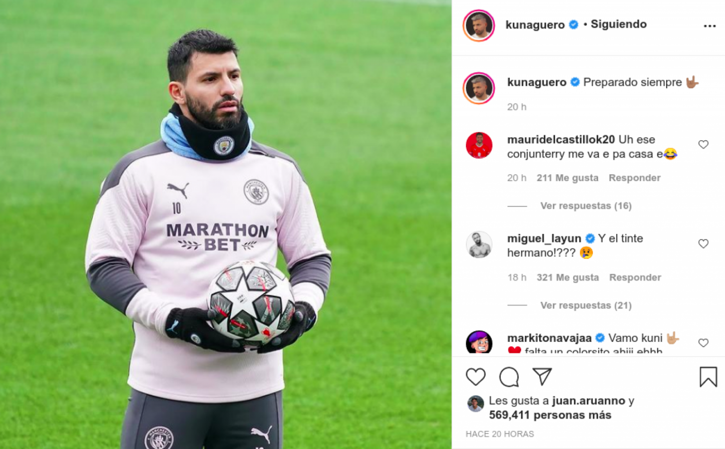 Agüero espera su oportunidad para volver.