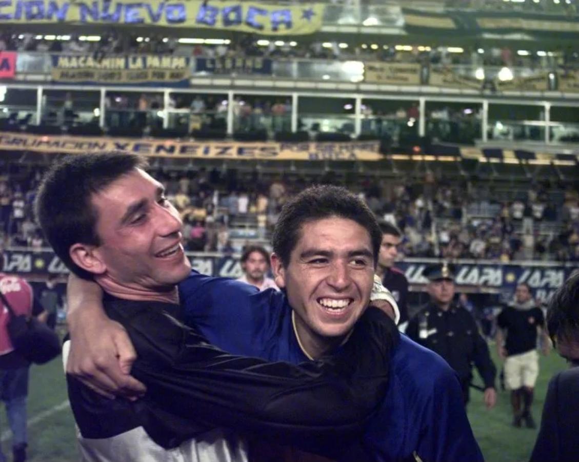 Imagen Abbondanzieri y Riquelme, durante los viejos buenos tiempos de Boca.