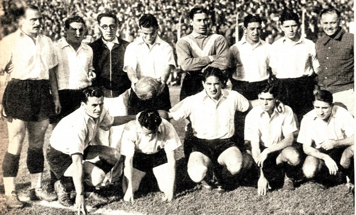 Imagen  Arriba: Villa, A. Díaz, J. García, Capuano, Scarcella y Bianchi. Abajo: Larretchart, Zito, Barrera, Fandiño y E. García.