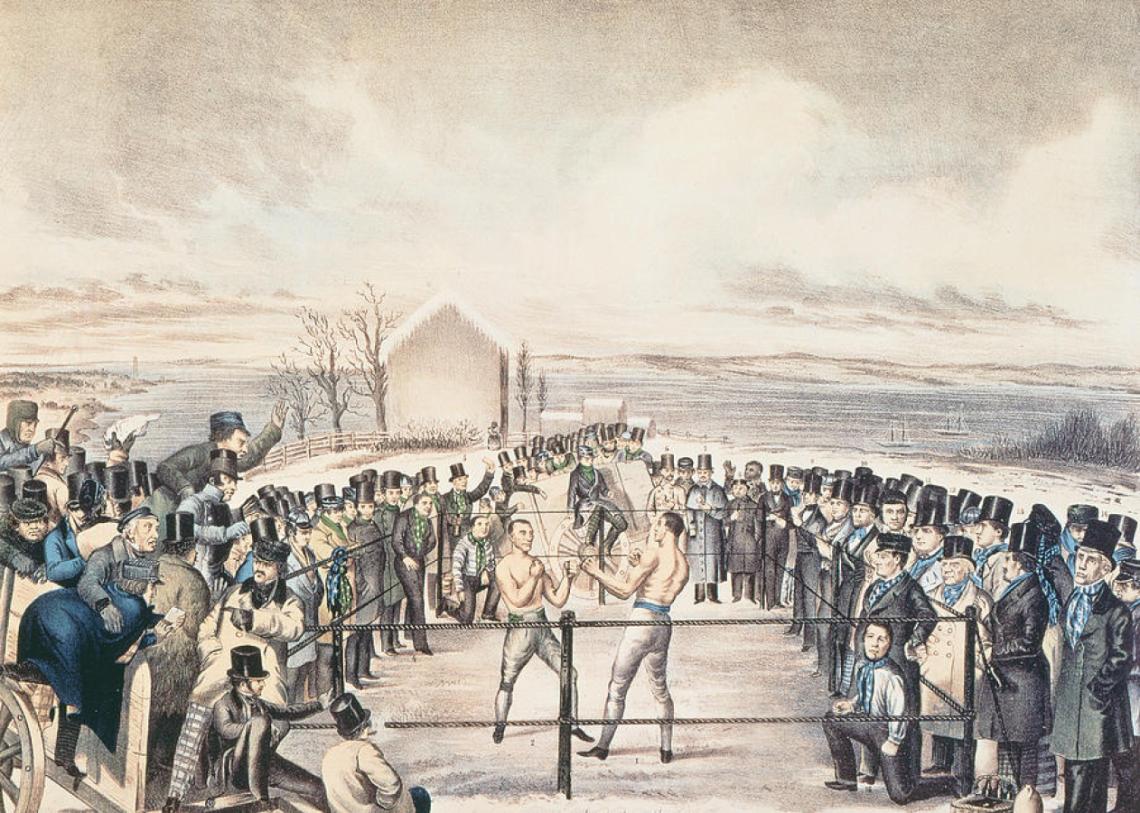 Registro de una pelea de Yankee Sullivan, en este caso, vs Tom Hyer.