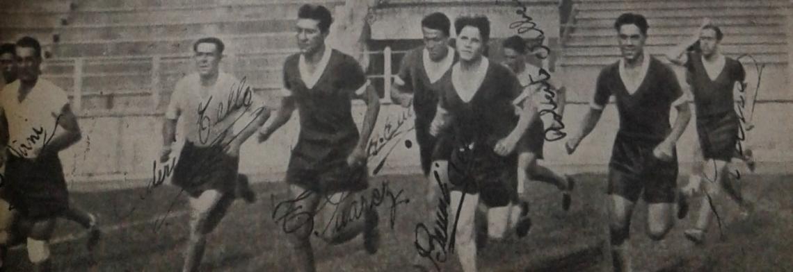 Esta foto es de esos días en que me anunciaron que iría a Brasil con el equipo superior. Malazzo, Sirni, Tello, Juárez, Cuello, Bernabé Ferreyra, Alberico, Lamas y Nolo Fererira.