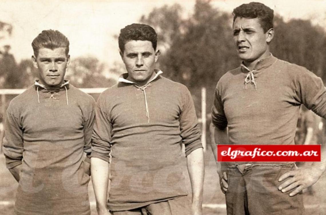 Imagen 1928. Haedo, Ferreyra y Cuello. Curioso recorrido el de esta foto: al tomarla, el más cotizado era Juan Carlos Haedo, pero de su archivo se la destinó al de Alberto Cuello y del de éste al de Bernabé Ferreyra, donde se la conserva como un documento.