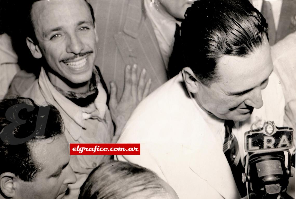 Imagen 1948. Con Oscar Alfredo Gálvez en el Gran Premio de América del Sur. Foto: Alfieri.
