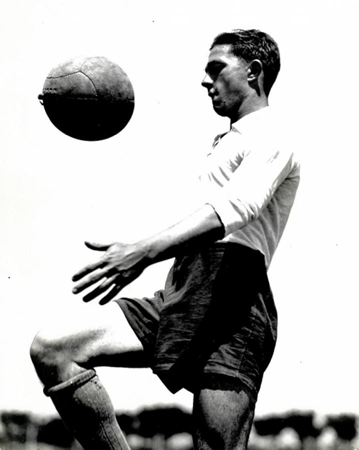 Juan Prado, delantero de Platense autor de dos de los goles frente a Racing.