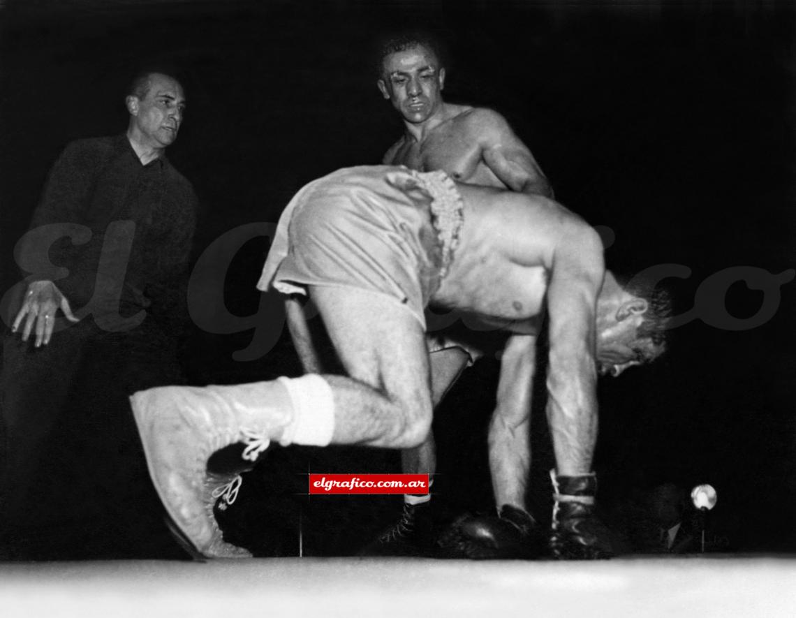 Imagen 1953. Fue la única pelea que estuvo en juego el título argentino, en manos de Prada.