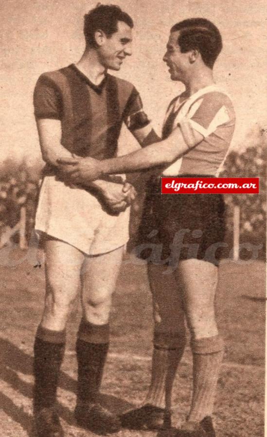Imagen Dos hombres de gran calidad y elegante estilo: el vasco Angel Zubieta, conductor de San Lorenzo de Almagro, y el zaguero Nicolás Palma, que ahora juega en México, donde hizo un debut sensacional. 
