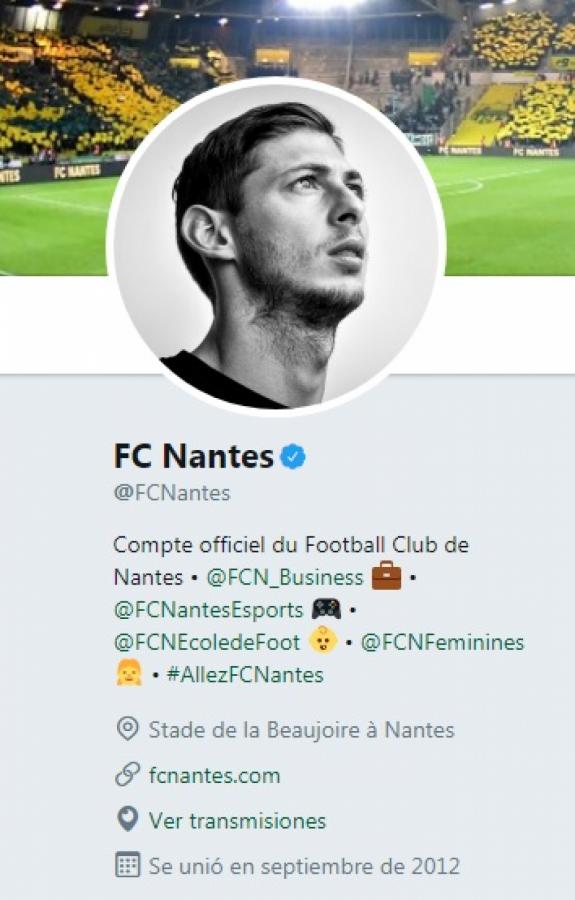 Imagen Homenaje del Nantes en su cuenta oficial de twitter.