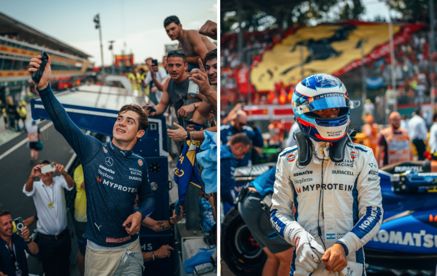 Imagen Las fotos que Williams le dedicó a Colapinto para recordar su debut en la Máxima.