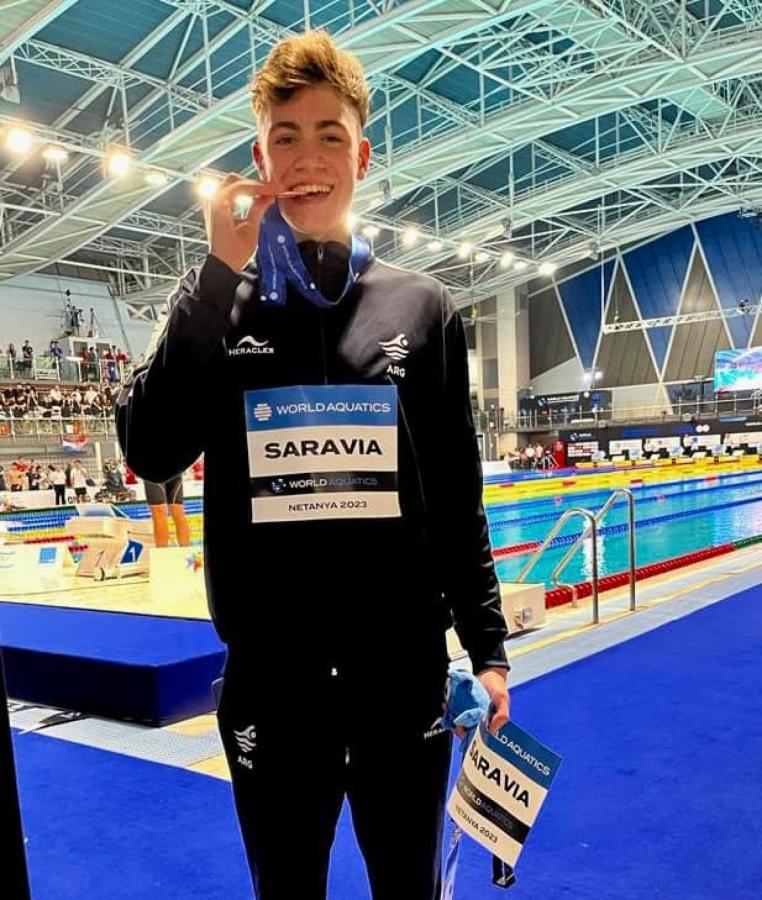 Imagen Ulises Saravia, doble récord en el Mundial juvenil de natación.