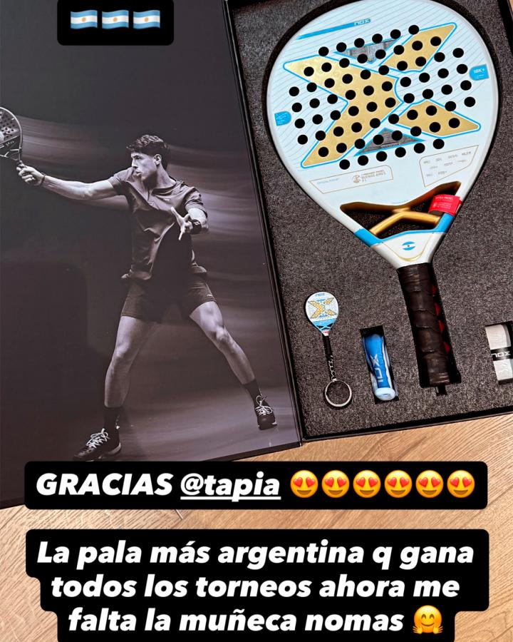 Imagen El regalo que recibió Colapinto de parte de Agustín Tapia.