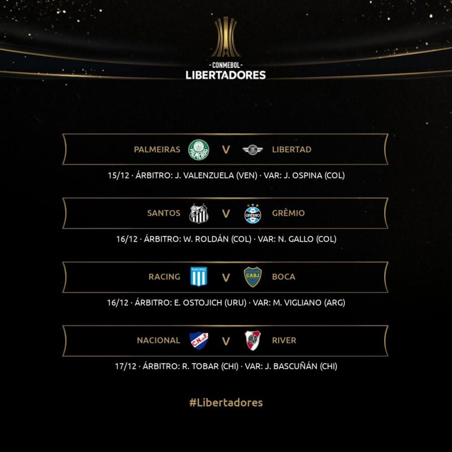 Imagen Conmebol designó a los árbitros para los 4 partidos de la próxima semana