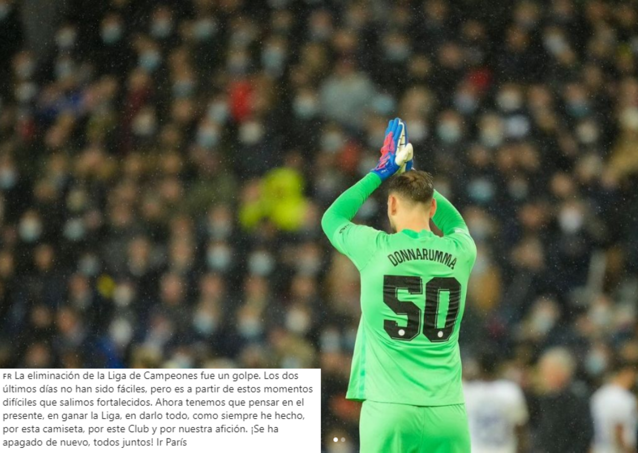Imagen Donnarumma y su publicación en Instagram