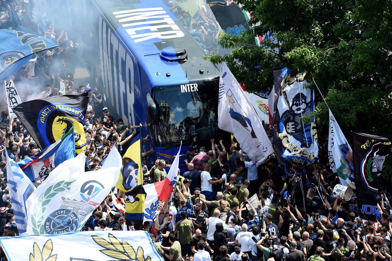 La alegría de los hinchas de Inter no se detiene