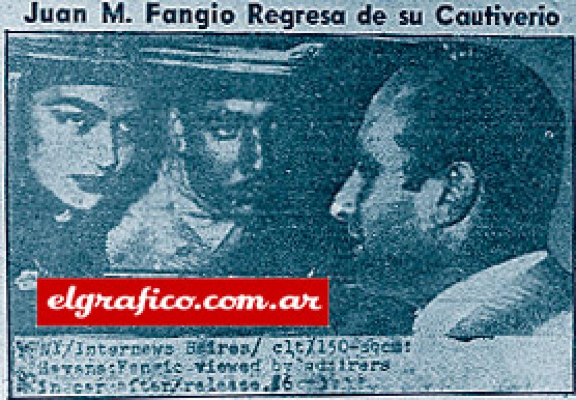 Imagen El titular de “Clarín”, luego de que Fangio recuperara la libertad.