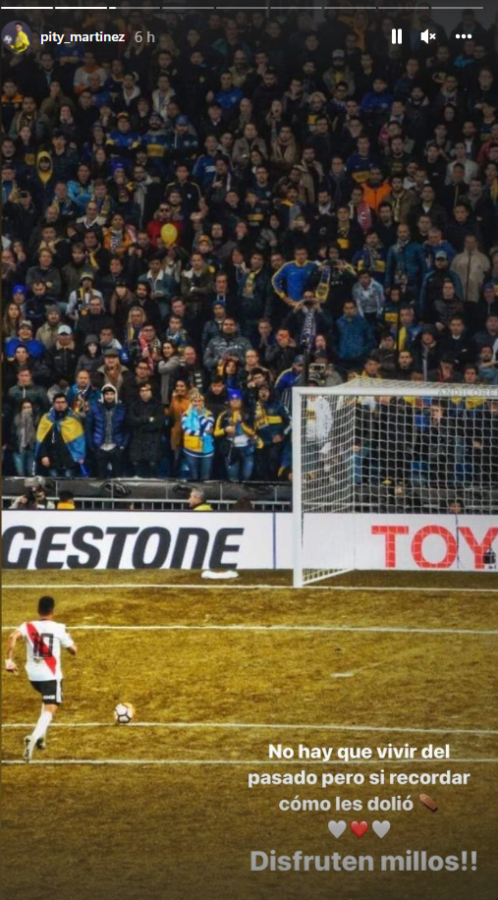 Imagen El Pity chicaneó a Boca en uno de sus posteos.