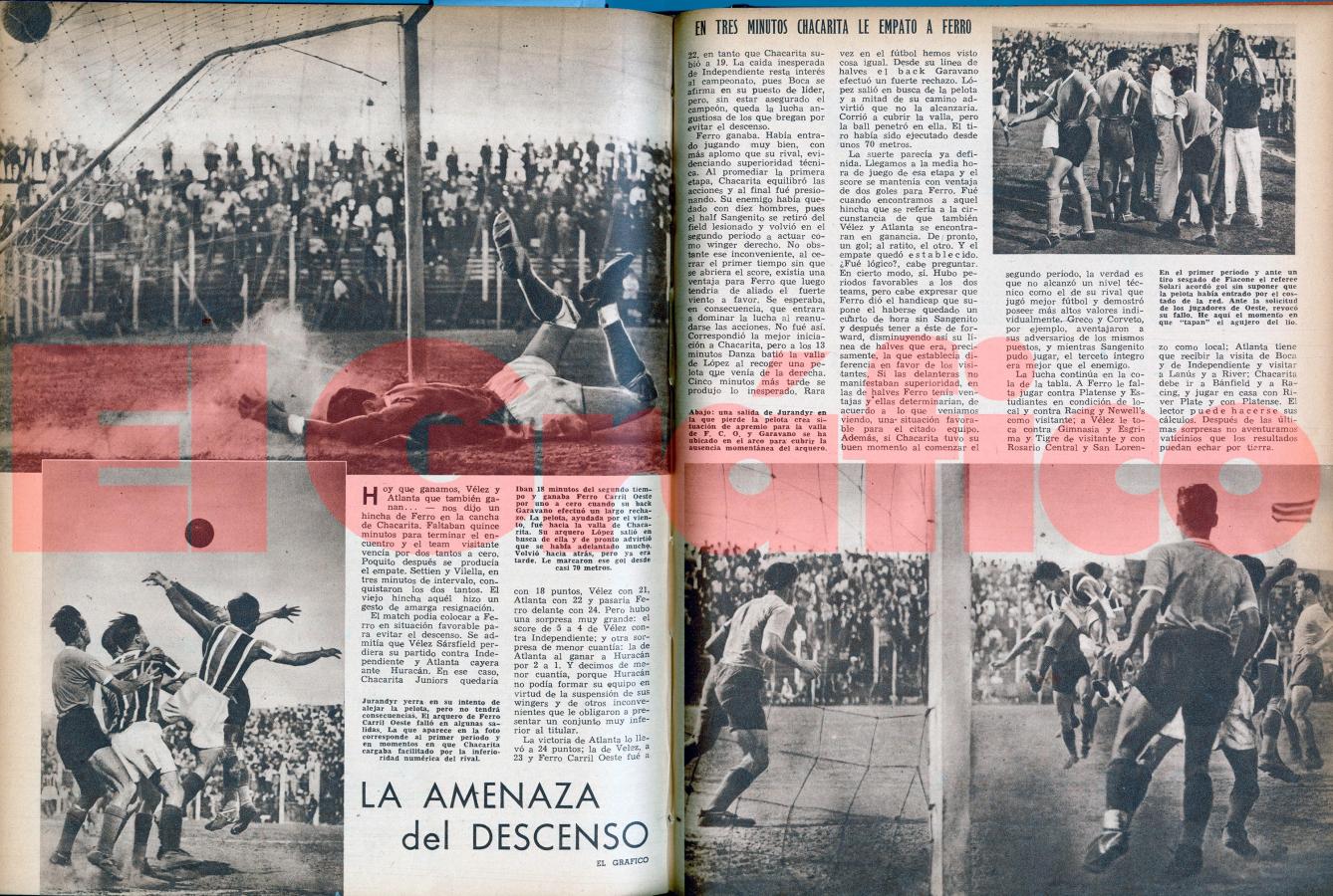 Imagen Crónica de El Gráfico sobre el gol de Garavano en la edición 1115 del año 1940