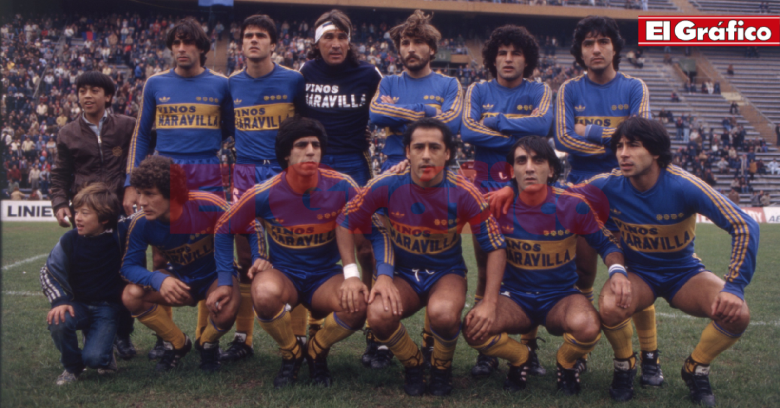 Imagen Boca Juniors con el auspicio de Vinos Maravilla en 1983